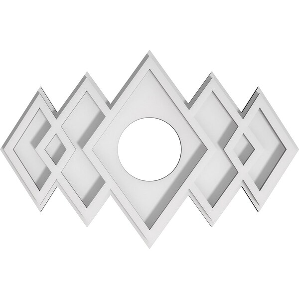 Ekena Millwork Zoe Architectural Grade PVC Ceiling Medallion, 14"W x 9 3/8"H x 3"ID x 4 1/4"C x 1"P, One-Piece CMP14X9ZE-03000 - main